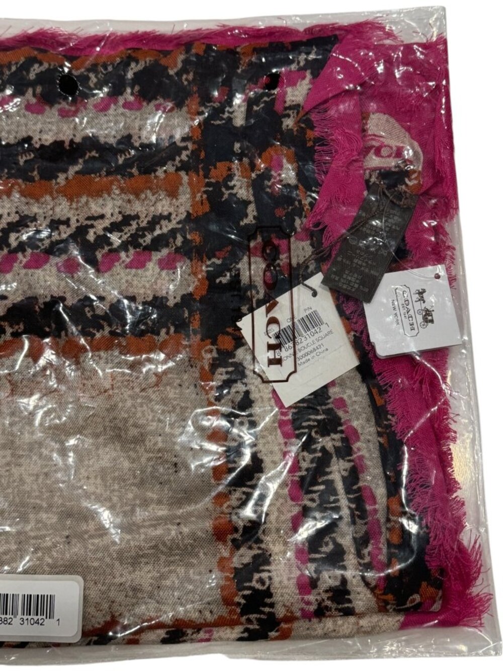Coach Bonnie Square Scarf Pink Modal Silk Lightweight 83055 NWT MSRP $148 - Picture 4 of 6